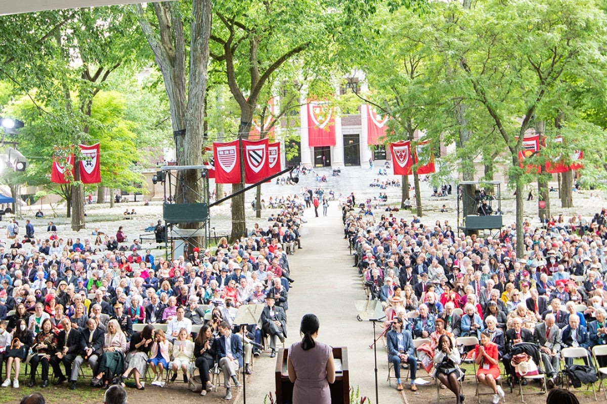 Alumni of the Kuumba Singers of Harvard College - photo overlooking the audience at HAA Alumni Day
